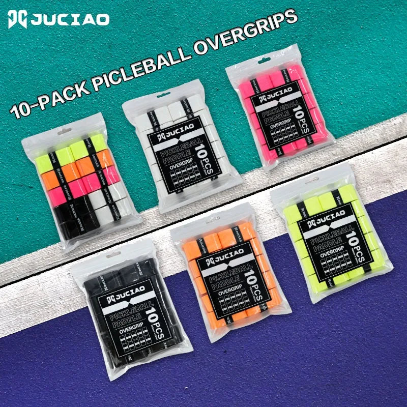 JUCiAO Pickleball Paddle Overgrip Max Tacky Moisture-Wicking Grip Tape for Pickleball Paddles in 10 Packs Anti-Slip & Durable Ov
