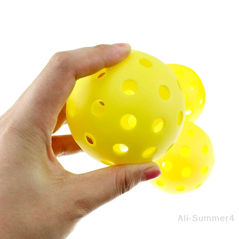 6pcs Pickleball 74MM Durable 40 Holes Outdoor Colorful Pickleballs Training And Entertainment Paddle Ball For Practice Sports