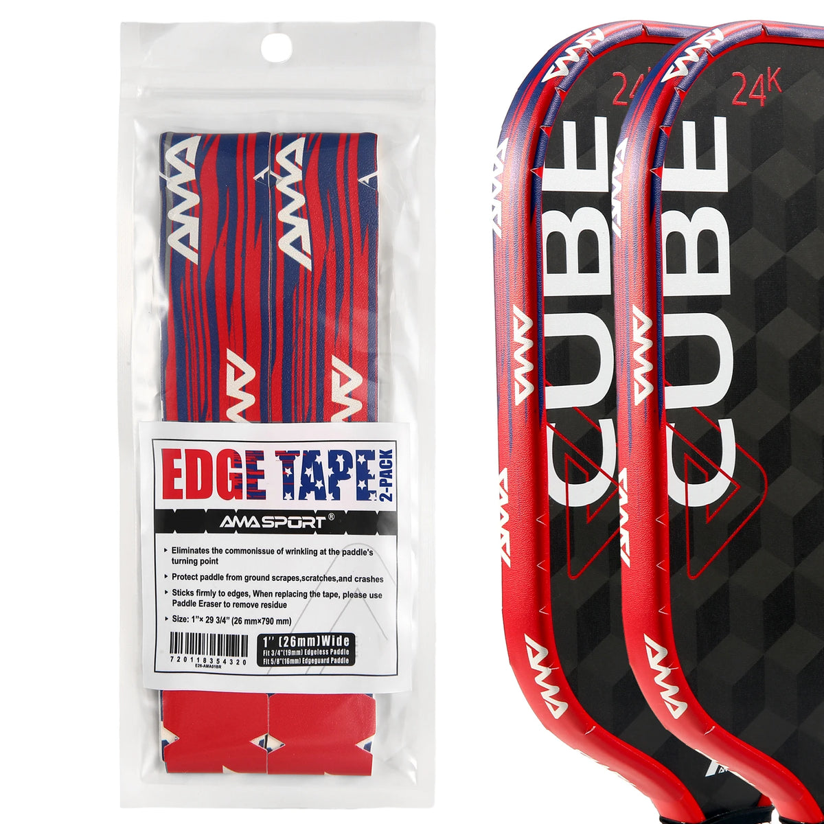 Pickleball Paddle Protection Tape New Color for 13mm/16mm/19mm Padel- 2 Units Pack Paddle Head Edge Guard- Pickleball Lead Tape