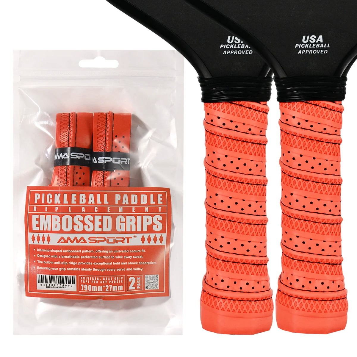 2Packs Pickleball Paddle Grip Tape with Raised Ridge,Replacement Pickleball Overgrip Wrap,Universal PickleBall Sport Accessories