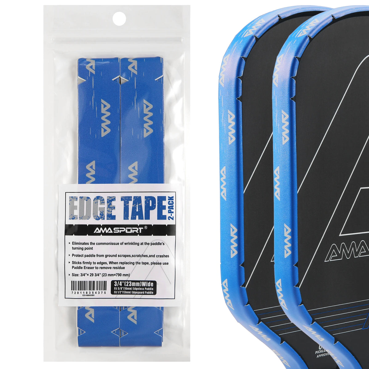Pickleball Paddle Protection Tape New Color for 13mm/16mm/19mm Padel- 2 Units Pack Paddle Head Edge Guard- Pickleball Lead Tape