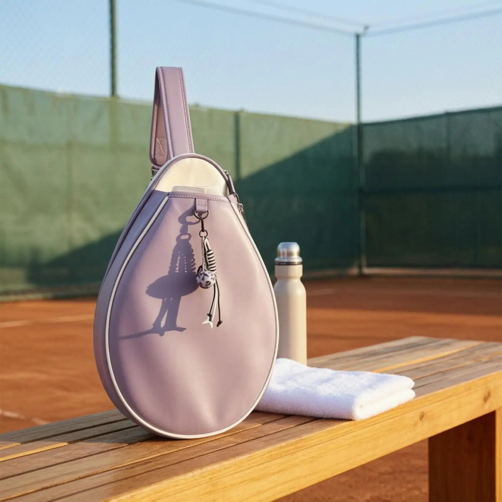 Stylish Lavender Racket Sports Bag with Shoulder Strap for Tennis Pickleball Gear Holder for Match Days