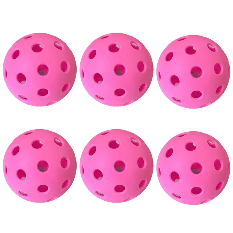 6pcs Pickleball 74MM Durable 40 Holes Outdoor Colorful Pickleballs Training And Entertainment Paddle Ball For Practice Sports