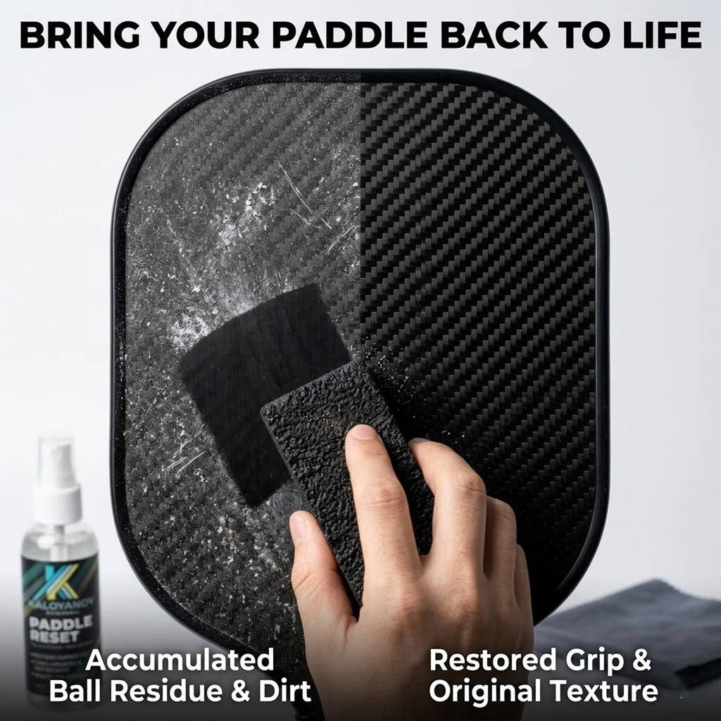 Pickleball Paddle Cleaning Kit 4-in-1 Set: Carbon Fiber Eraser, Microfiber Cloth, & Spray, Professional Racket Spin Control Tool