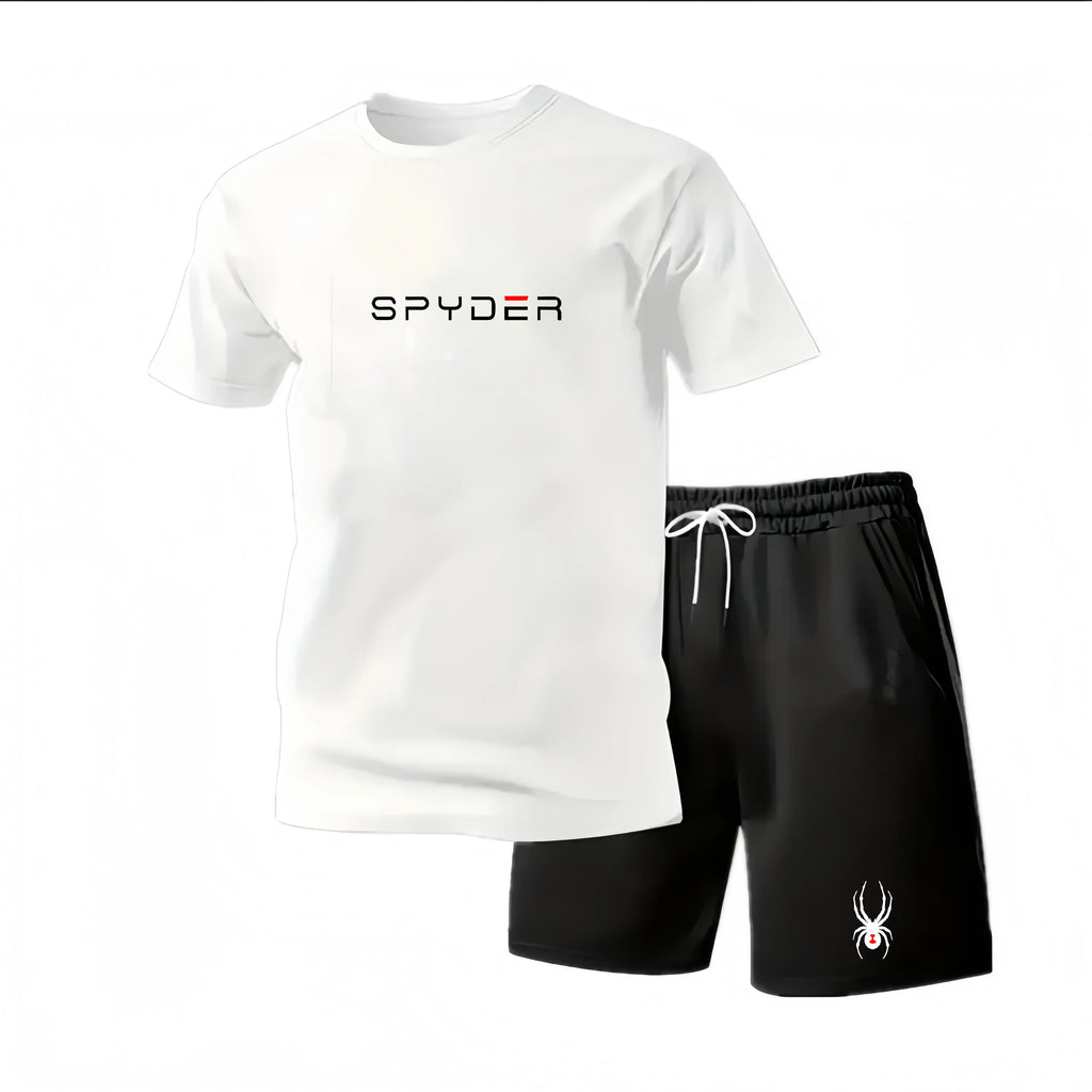 New Summer Sportswear Men's Suit Fashion Two-Piece Sports Fitness Running Casual Quick Drying Short Sleeved Shorts Set Men