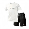 New Summer Sportswear Men's Suit Fashion Two-Piece Sports Fitness Running Casual Quick Drying Short Sleeved Shorts Set Men
