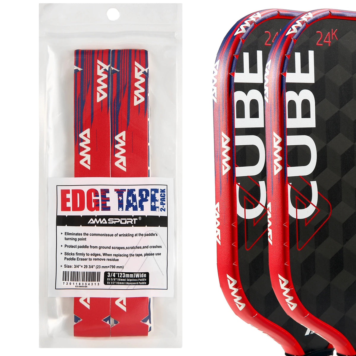 Pickleball Paddle Protection Tape New Color for 13mm/16mm/19mm Padel- 2 Units Pack Paddle Head Edge Guard- Pickleball Lead Tape