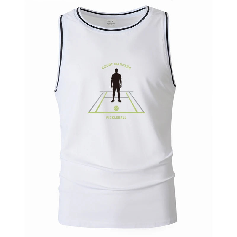 Men's Pickleball Sleeveless Tank Top Lightweight Quick Dry Regular Fit Stretchy Athletic Gym Summer Casual Daily Sports Wear Top