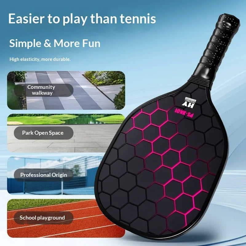 Fiberglass Pickleball Paddle Set With Ball Large Sweet Area Professional Pickleball Racket For Adults Outdoor Indoor Training