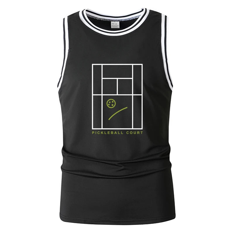Men's Pickleball Sleeveless Tank Top Lightweight Quick Dry Regular Fit Stretchy Athletic Gym Summer Casual Daily Sports Wear Top