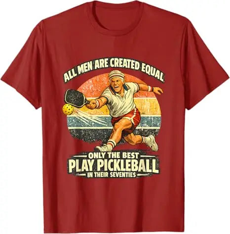 Funny 70th Birthday Pickleball Player 70 Years Old Paddle T-Shirt Men's Fashion Sportswear Clothes Grandpa Papa Outdoor Tee Tops