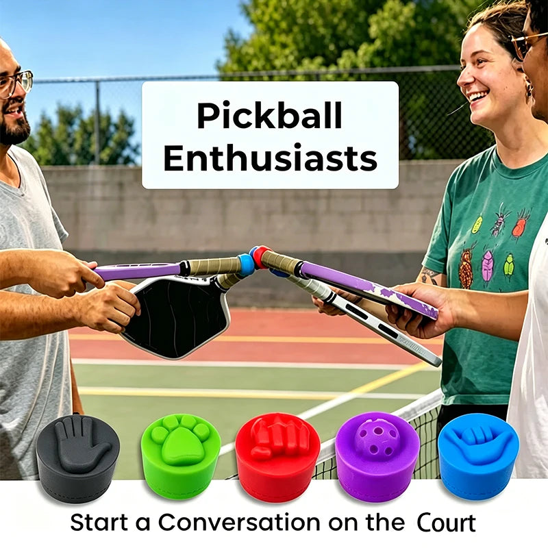 5pcs Color-Coded Pickleball Paddle End Caps Suitable for Paddles, Hot- Durable Balance Enhancing Handle Tips with Slap Cap, Comp
