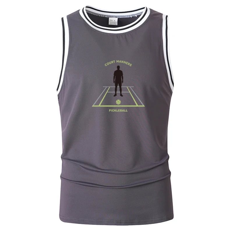 Men's Pickleball Sleeveless Tank Top Lightweight Quick Dry Regular Fit Stretchy Athletic Gym Summer Casual Daily Sports Wear Top