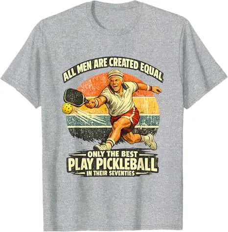 Funny 70th Birthday Pickleball Player 70 Years Old Paddle T-Shirt Men's Fashion Sportswear Clothes Grandpa Papa Outdoor Tee Tops