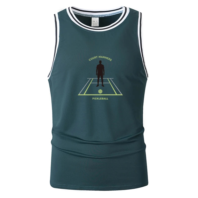 Men's Pickleball Sleeveless Tank Top Lightweight Quick Dry Regular Fit Stretchy Athletic Gym Summer Casual Daily Sports Wear Top