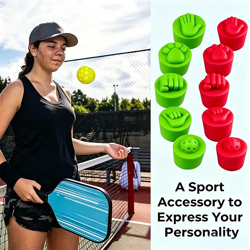 5pcs Color-Coded Pickleball Paddle End Caps Suitable for Paddles, Hot- Durable Balance Enhancing Handle Tips with Slap Cap, Comp