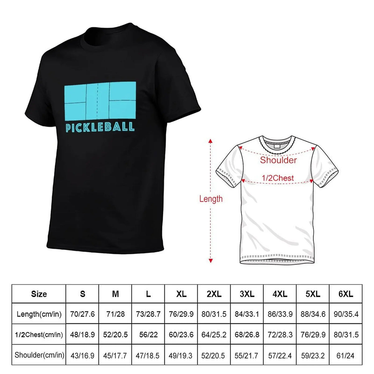 Pickleball Court Gear Light Blue T-Shirt Plus Size Short Sleeve T-Shirt