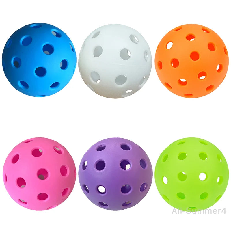 6pcs Pickleball 74MM Durable 40 Holes Outdoor Colorful Pickleballs Training And Entertainment Paddle Ball For Practice Sports