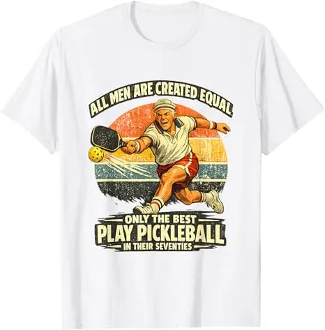 Funny 70th Birthday Pickleball Player 70 Years Old Paddle T-Shirt Men's Fashion Sportswear Clothes Grandpa Papa Outdoor Tee Tops