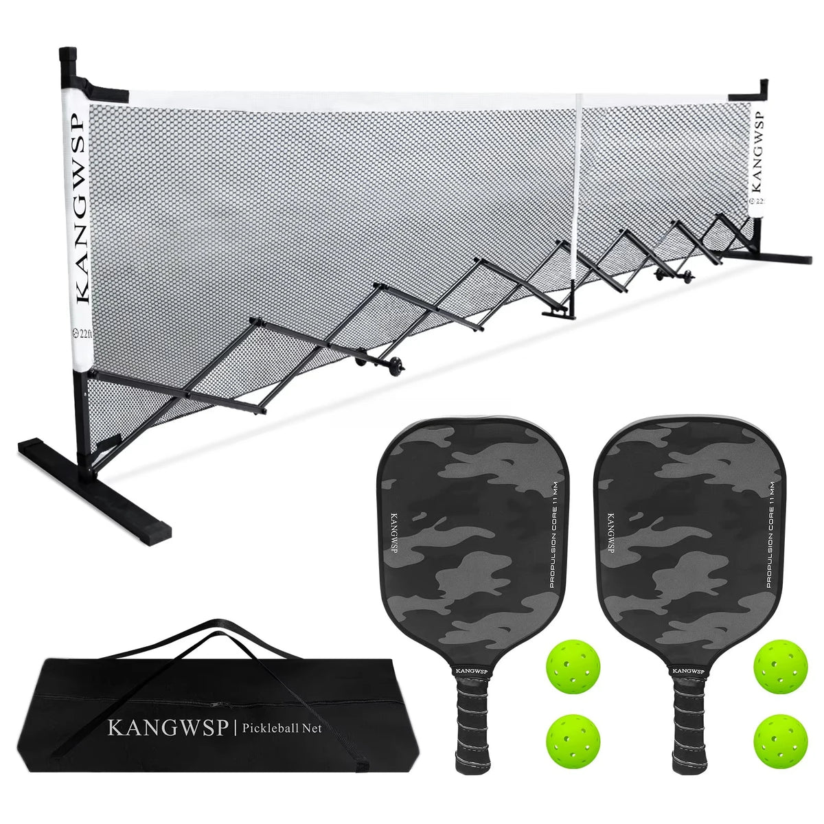 Auto Fold Pickleball Net Kit Robust Metal Frame Quick Install All Weather Indoor Outdoor Sports Game Gear