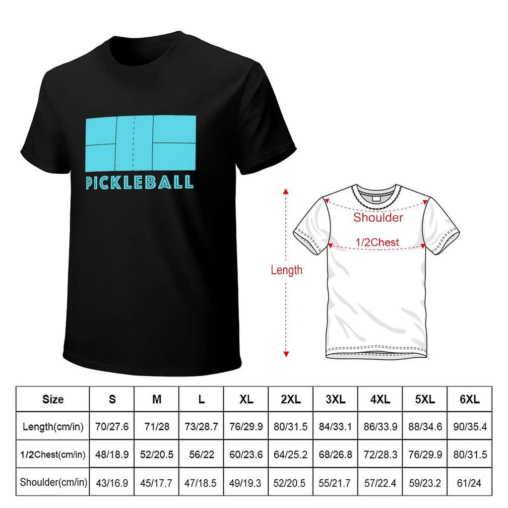 Pickleball Court Gear Light Blue T-Shirt Casual Basic Short Sleeve T-Shirt