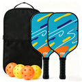 Fiberglass & Honeycomb Core Pickleball Set (2 Paddles + 4 Balls) - Family & Kids Outdoor Sports Gear for Beginner Training