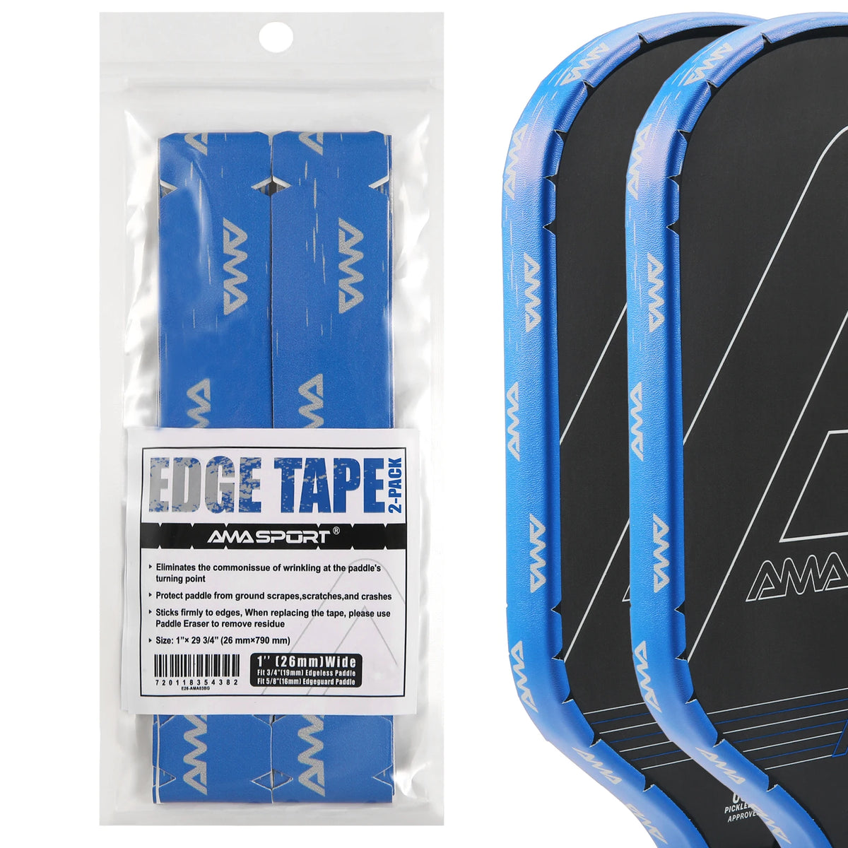 Pickleball Paddle Protection Tape New Color for 13mm/16mm/19mm Padel- 2 Units Pack Paddle Head Edge Guard- Pickleball Lead Tape