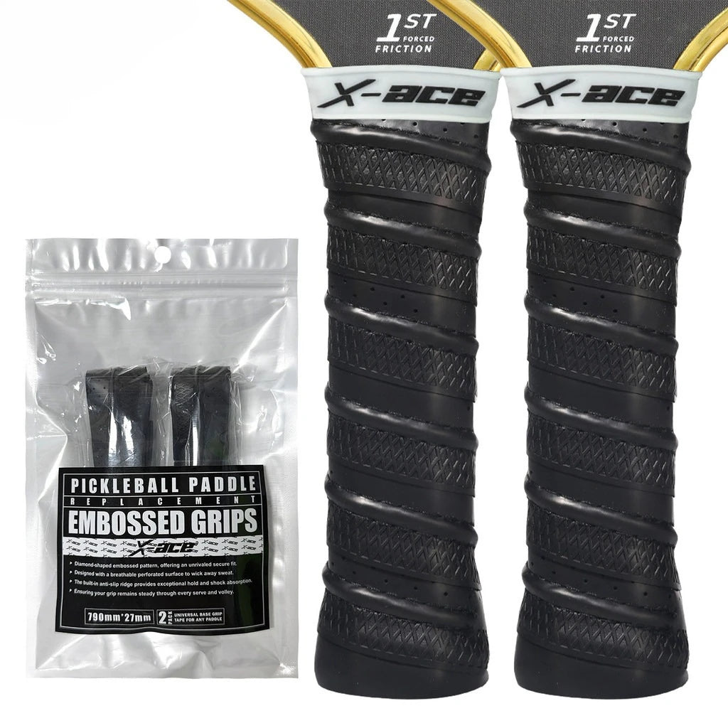 X-ACE 2Pcs Pickleball Overgrip, Breathable Sweat Absorbing Anti-Slip Shock Absorption Grip Tape for Pickleball Padel Racket
