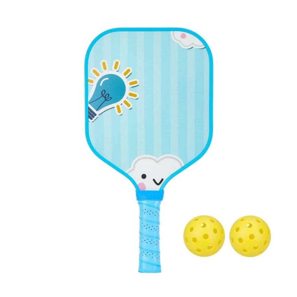 Cartoon Children's Pickleball Set Colorful Durable Children's Pickleball Rackets 2 Balls Non-Slip Grip 's Pickleball Set