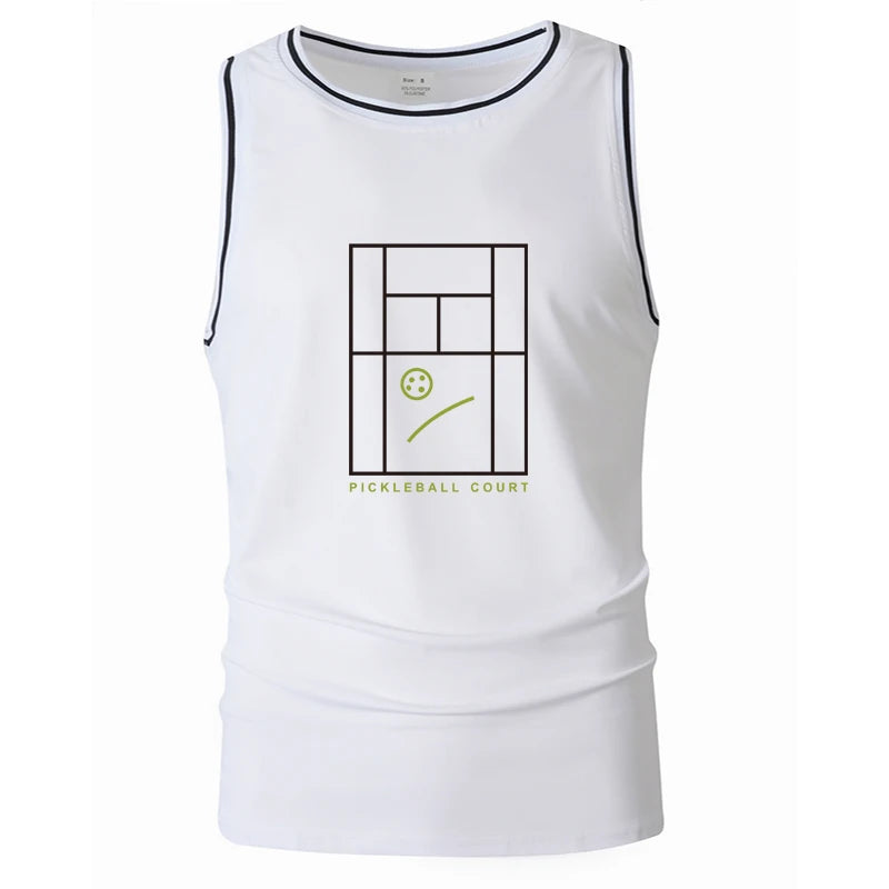 Men's Pickleball Sleeveless Tank Top Lightweight Quick Dry Regular Fit Stretchy Athletic Gym Summer Casual Daily Sports Wear Top