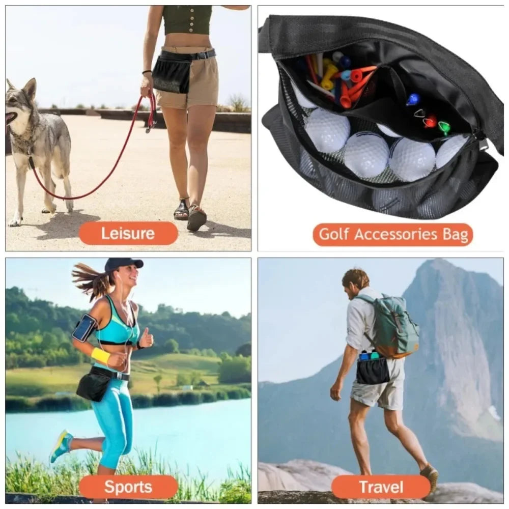 Tennis Pickleball Waist Pack - Large Capacity Balls Capacity Quick-Release Belt, Sweatproof Mesh Pouch for Training & Tournament