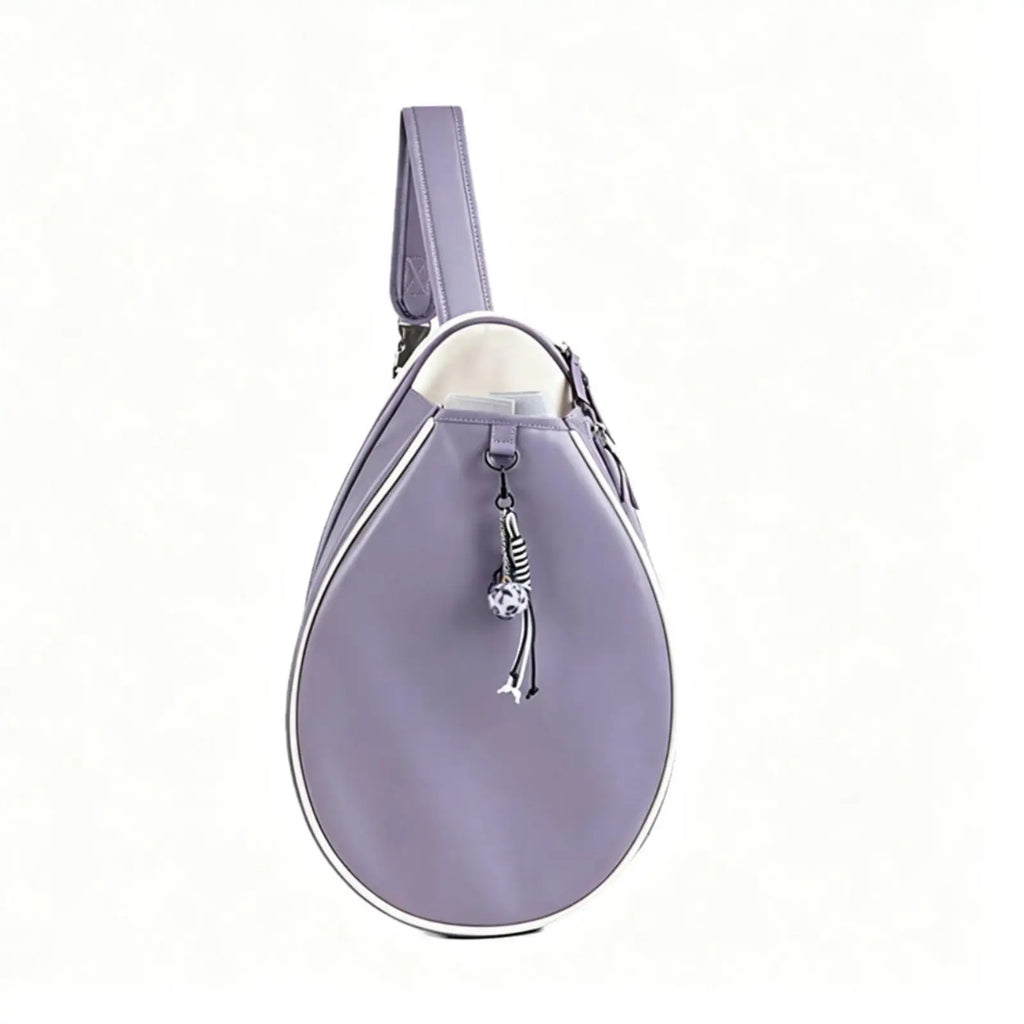 Stylish Lavender Racket Sports Bag with Shoulder Strap for Tennis Pickleball Gear Holder for Match Days
