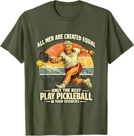 Funny 70th Birthday Pickleball Player 70 Years Old Paddle T-Shirt Men's Fashion Sportswear Clothes Grandpa Papa Outdoor Tee Tops