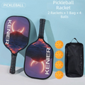 Shockproof Pickleball Paddles Set Non-slip Handle High Resilience Racquet Kit with 2 Rackets & 4 Pickleballs Balls