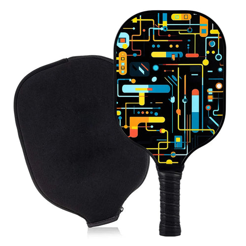 Carbon Fibre Pickleball Paddles Set of 2 Anti-Slip Grip Polypropylene Honeycomb Core with 4 Pickleball Portable Hard Bag