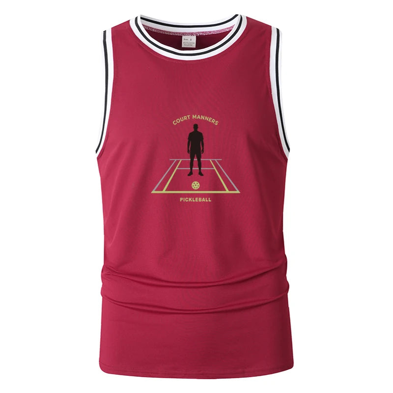 Men's Pickleball Sleeveless Tank Top Lightweight Quick Dry Regular Fit Stretchy Athletic Gym Summer Casual Daily Sports Wear Top