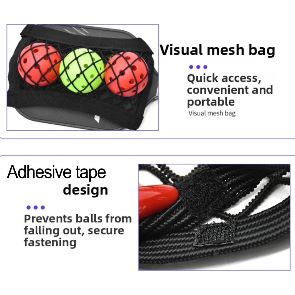 Competition Use Court Side Storage 52*16cm Pickleball Mesh Bag Lightweight Competition Gear Bag Sturdy Clip-on Design
