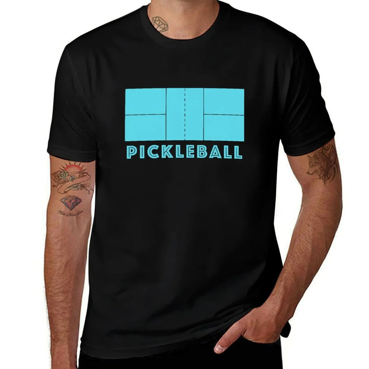 Pickleball Court Gear Light Blue T-Shirt Plus Size Short Sleeve T-Shirt