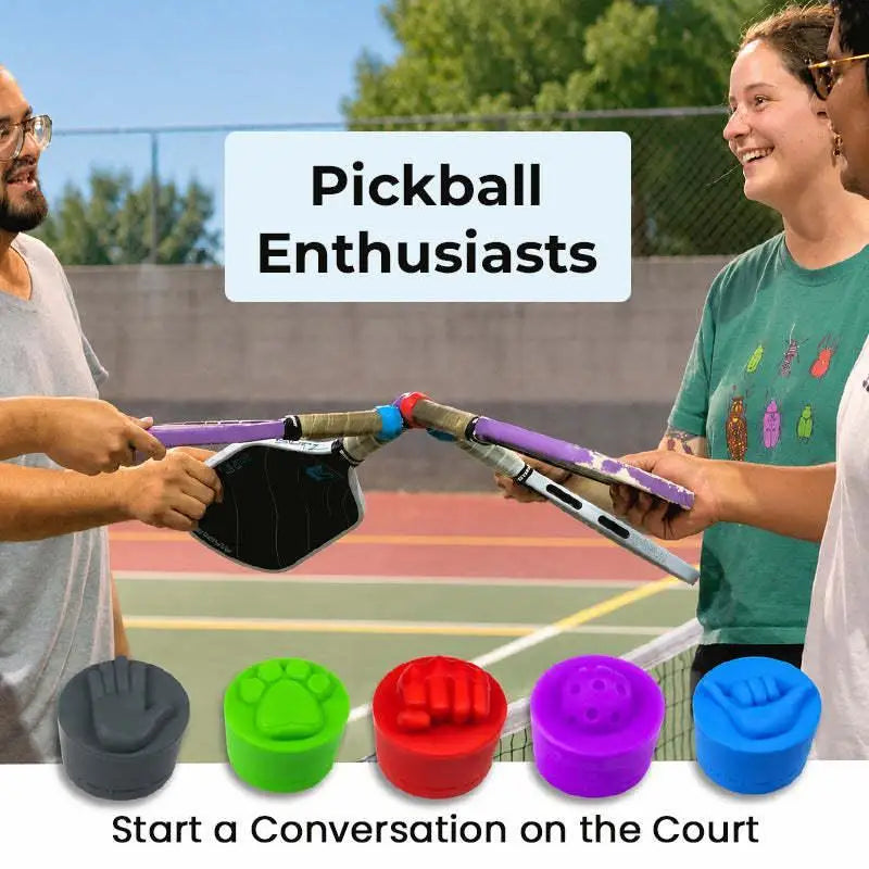 5pcs Color-Coded Pickleball Paddle End Caps Suitable For Paddles, Hot- Durable Balance Enhancing Handle Tips With Slap Cap
