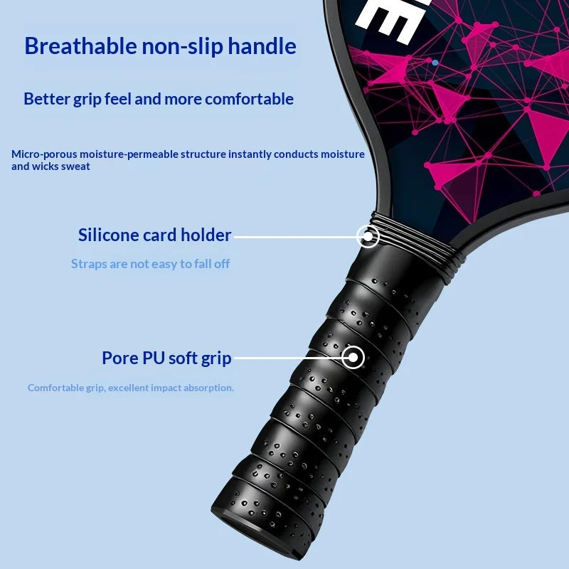 Fiberglass Pickleball Paddle Set With Ball Large Sweet Area Professional Pickleball Racket For Adults Outdoor Indoor Training