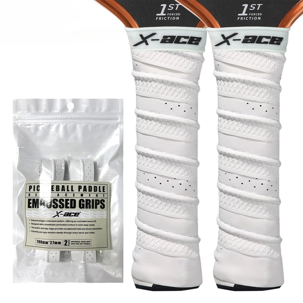 X-ACE 2Pcs Pickleball Overgrip, Breathable Sweat Absorbing Anti-Slip Shock Absorption Grip Tape for Pickleball Padel Racket