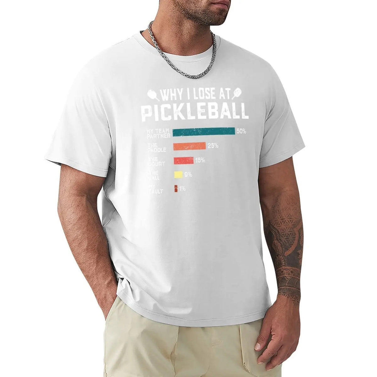 Why I Lose at Pickleball Funny Pickleballers Gift T-Shirt Basic Solid Color Short Sleeve Cotton Top