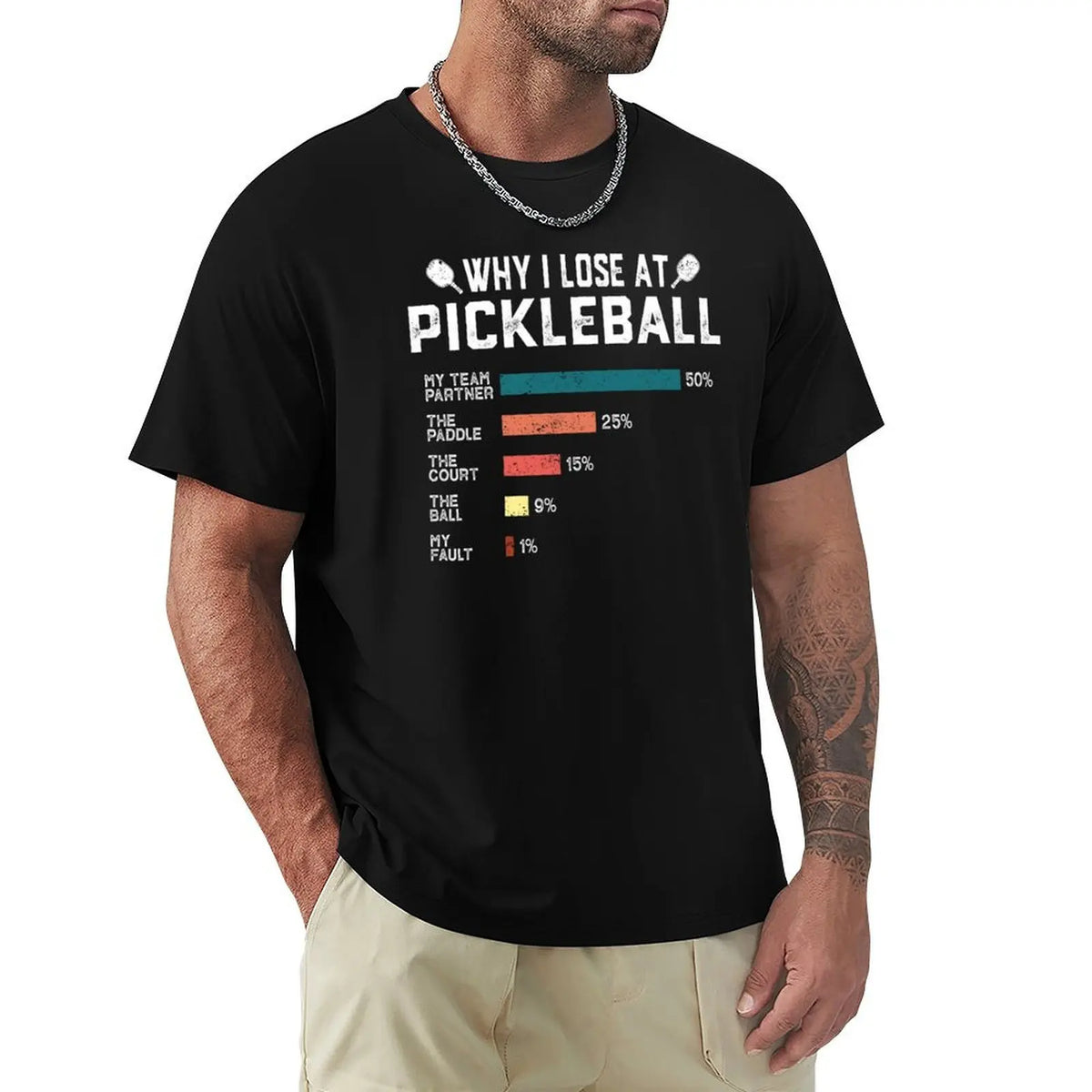 Why I Lose at Pickleball Funny Pickleballers Gift T-Shirt Basic Solid Color Short Sleeve Cotton Top