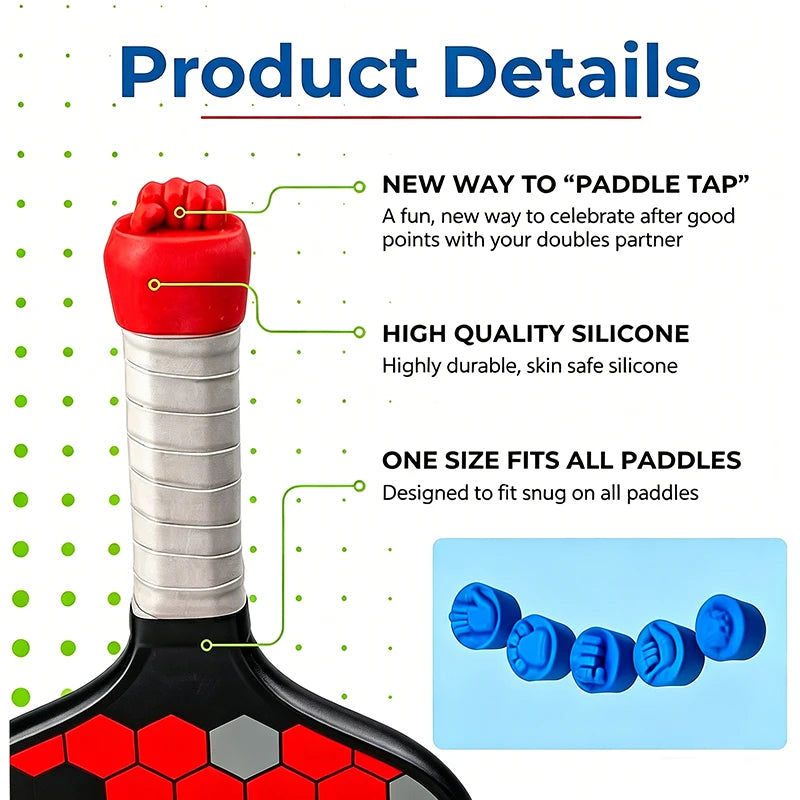 5pcs Color-Coded Pickleball Paddle End Caps Suitable for Paddles, Hot- Durable Balance Enhancing Handle Tips with Slap Cap, Comp