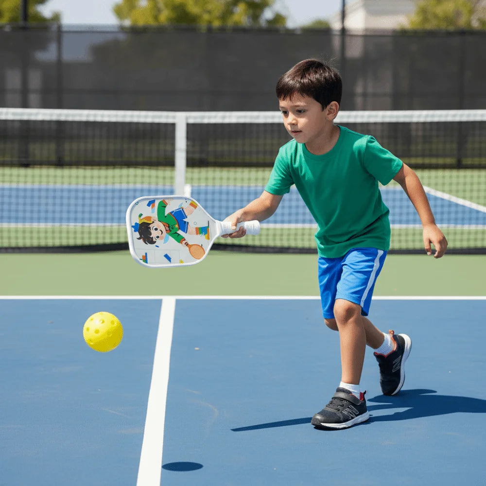 Cartoon Children's Pickleball Set Colorful Durable Children's Pickleball Rackets 2 Balls Non-Slip Grip 's Pickleball Set