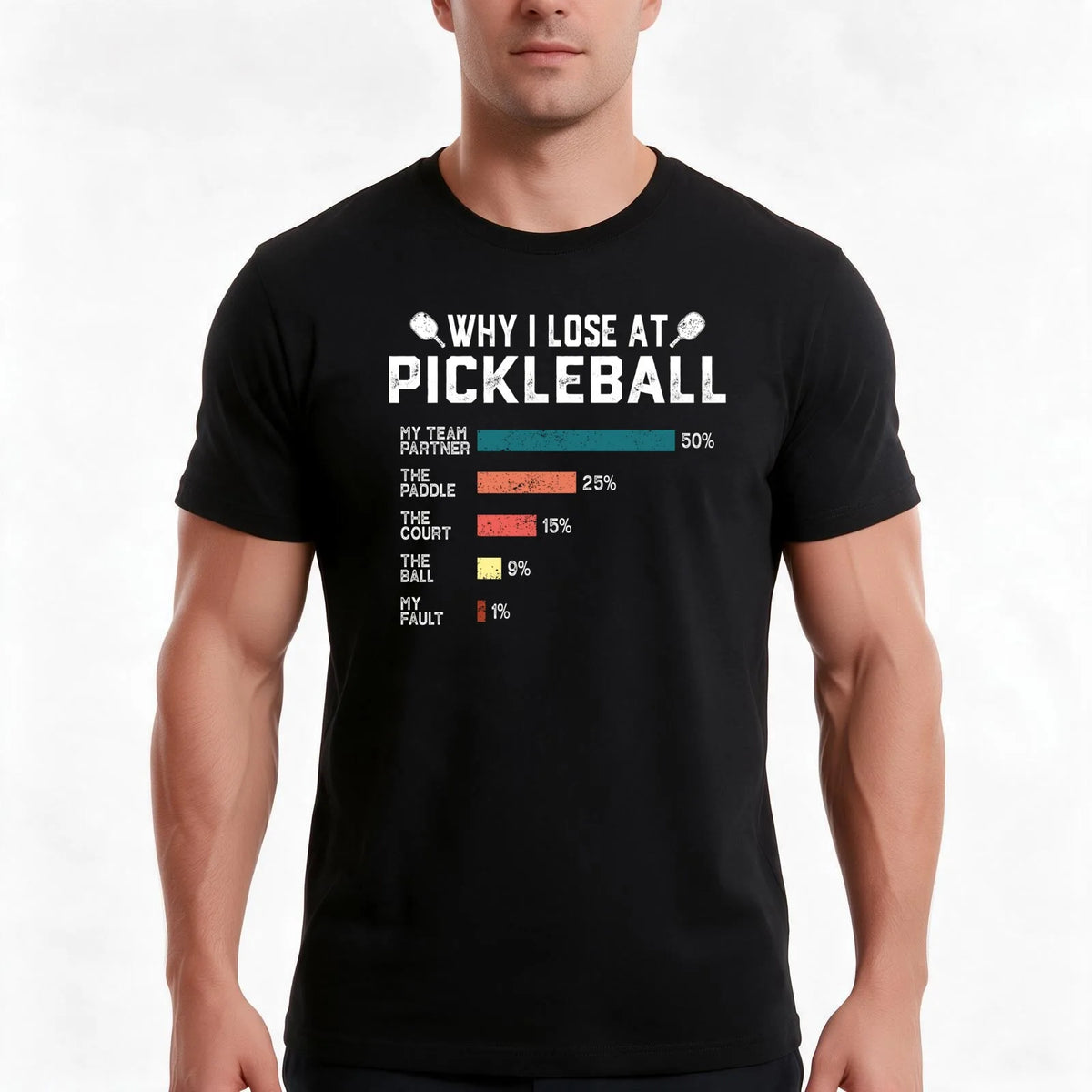 Why I Lose at Pickleball Funny Pickleballers Gift T-Shirt, Summer Casual Cotton Tee, Oversized Streetwear Tops, Unisex Men Women