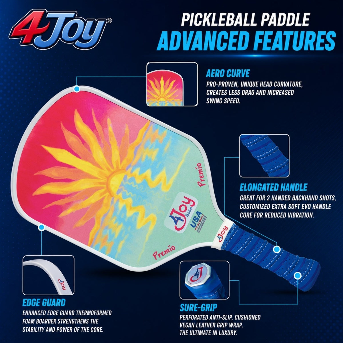 Sunset 4Joy Pickleball Paddle Premio Series