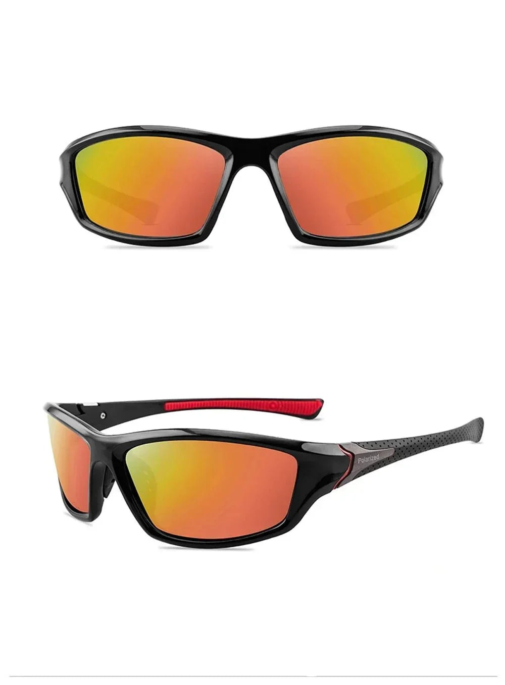 Polarized Goggle-Style Sunglasses | UV Protection Mirror Lens Eyewear